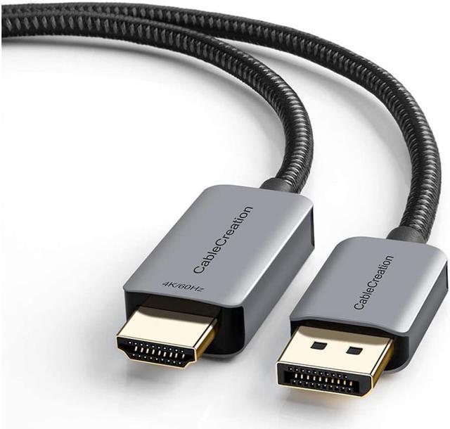 Active DP to HDMI Cable HDR 4K@60Hz 2K@144Hz 1080P@144Hz CableCreation 8FT  Unidirectional DisplayPort to HDMI Monitor Cable DP 1.4 to HDMI 2.0 Braided  Support Eyefinity Multi-Display Alumium 