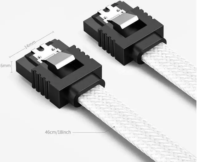 Alt view image 4 of 7 - 3PACK SATA Cable III 3 Pack 6Gbps Straight HDD SDD Data Cable with Locking Latch 18 Inch for SATA HDD, SSD, CD Driver, CD Writer,  White