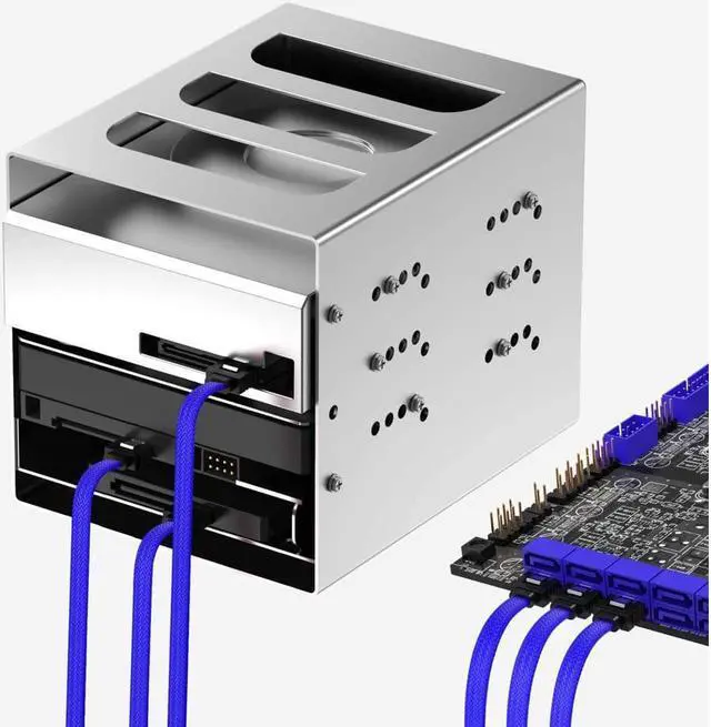 Alt view image 5 of 7 - 3PACK SATA Cable III 3 Pack 90 Degree Straight to Right Angle 6Gbps HDD SDD SATA Data Cable with Locking Latch 50cm 18 Inch for SATA HDD, SSD, CD Driver, CD Writer,  Blue