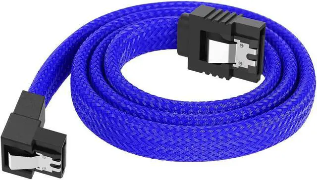 Alt view image 2 of 7 - 3PACK SATA Cable III 3 Pack 90 Degree Straight to Right Angle 6Gbps HDD SDD SATA Data Cable with Locking Latch 50cm 18 Inch for SATA HDD, SSD, CD Driver, CD Writer,  Blue