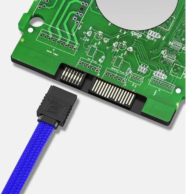 Alt view image 7 of 7 - 3PACK SATA Cable III 3 Pack 90 Degree Straight to Right Angle 6Gbps HDD SDD SATA Data Cable with Locking Latch 50cm 18 Inch for SATA HDD, SSD, CD Driver, CD Writer,  Blue