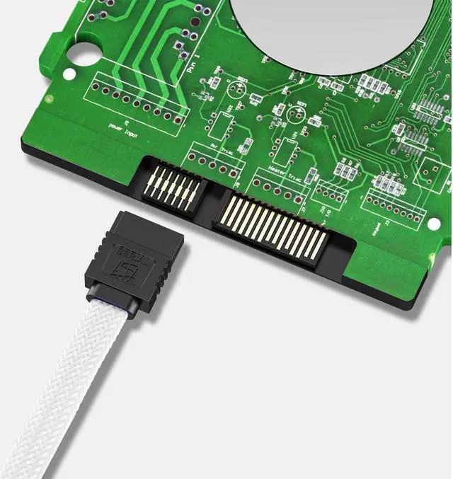 Alt view image 7 of 7 - 3PACK SATA Cable III 3 Pack 90 Degree Straight to Right Angle 6Gbps HDD SDD SATA Data Cable with Locking Latch 50cm 18 Inch for SATA HDD, SSD, CD Driver, CD Writer,  White
