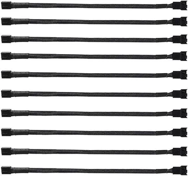 Main image of 10Pack 4-Pin Case Male to Female PWM Fan Splitter Cable 10.6inch Sleeved Braided Adapter Computer PC Fan Power Extension Cable Converter for Computer ATX Case Compatible 3-Pin/4-Pin Cooling Fan Cable