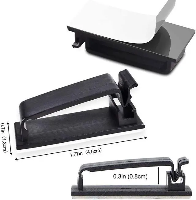 Alt view image 6 of 7 - 50-Pcs Self Adhesive Cable Management Clips, Cable Organizers Wire Clips Cord Holder for TV PC Laptop Ethernet Cable Desktop Home Office