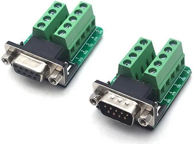 Alt view image 2 of 2 - DB9 DSUB 9 Pin Male and Female Adapter RS232 to Terminal Board Signal Module