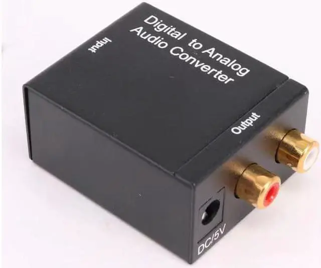 Alt view image 3 of 4 - Digital Optical Coax to Analog RCA Audio Converter Adapter with Fiber Cable