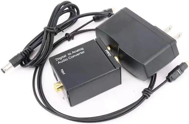 Alt view image 2 of 4 - Digital Optical Coax to Analog RCA Audio Converter Adapter with Fiber Cable