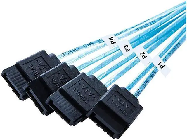 Alt view image 2 of 6 - Internal HD Mini SAS (SFF-8643 Host) - 4X SATA (Target) Cable,SFF-8643 to 4X SATA Cable, SFF-8643 for Controller, 4 Sata Connect to Hard Drive, 1M / 3.3FT