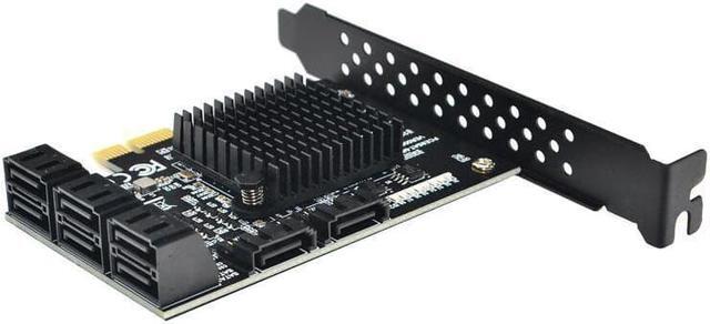 Alt view image 3 of 7 - 8 Ports SATA 3.0 to PCIe Expansion Card PCI Express 8 SATA Adapter 8 Port SATA 3 Converter with Heat Sink 88SE9215 Chip for HDD