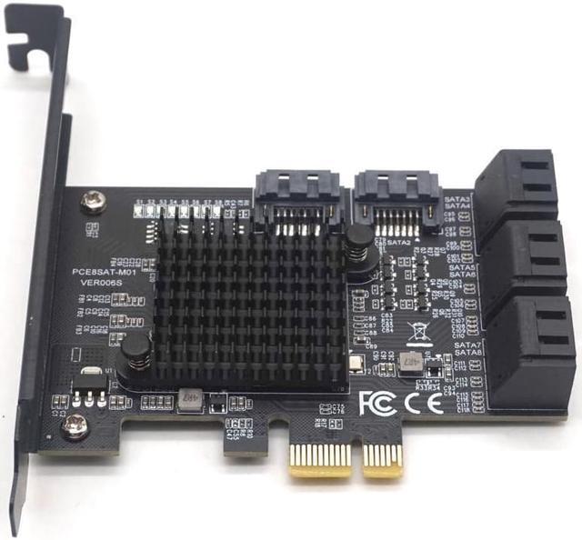 Alt view image 2 of 7 - 8 Ports SATA 3.0 to PCIe Expansion Card PCI Express 8 SATA Adapter 8 Port SATA 3 Converter with Heat Sink 88SE9215 Chip for HDD