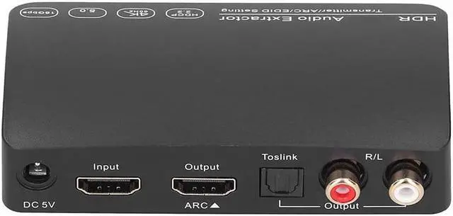 Alt view image 5 of 7 - HDMI Splitter, HDMI Audio Extractor Switch, Bluetooth 5.0/4K/60HZ Analog Stereo R/L Audio Extractor Compatible with Dolby HD/DTS HD/Dolby Atoms/Dolby AC3/DTS/LPCM (HDCN0052M1)