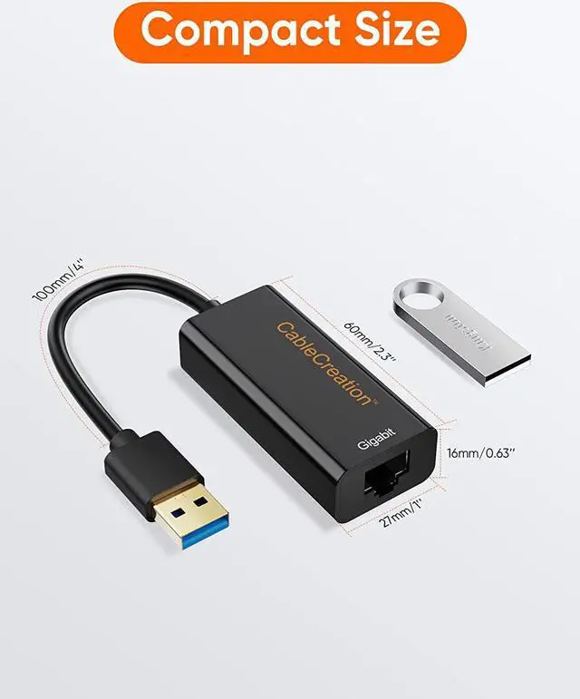 Alt view image 6 of 7 - USB to Ethernet Adapter, CableCreation USB 3.0 to 10/100/1000 Gigabit Wired LAN Network Adapter Compatible with Nintendo Switch, Windows, MacBook, macOS, Mac Pro Mini, Surface Pro, Laptop, PC and More