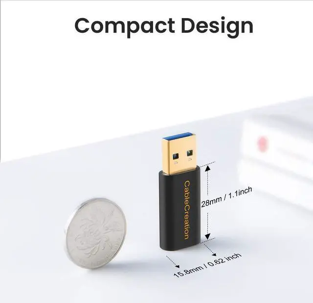 Alt view image 6 of 7 - CableCreation USB C Female to USB Male Adapter USB to USB C Adapter, USB 3.1 5Gbps USB C to A Adapter Female for Laptops Logitech StreamCam VR Link Adapter for Charging