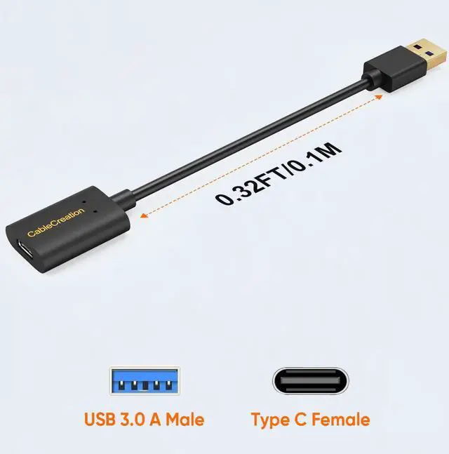 Alt view image 5 of 7 - CableCreation USB 3.1 USB C Female to USB Male Adapter 5Gbps USB to USB C Adapter, USB A to USB C Adapter Female USB C Adapter for Laptops Logitech StreamCam, etc