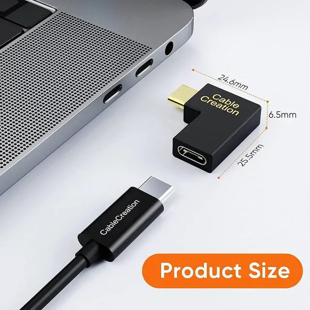 Alt view image 2 of 4 - CableCreation USB C Male to Female Adapter(3A/10G), Right&Left Angled 90 Degree USB 3.1 Type C Male to Female Extension Adapter for MacBook Pro, Surface Book 2, Galaxy S22/S10/S9/S9