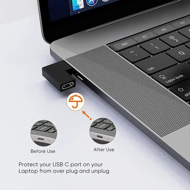 Alt view image 4 of 4 - CableCreation USB C Male to Female Adapter(3A/10G), Right&Left Angled 90 Degree USB 3.1 Type C Male to Female Extension Adapter for MacBook Pro, Surface Book 2, Galaxy S22/S10/S9/S9