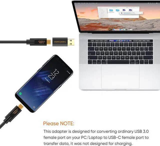 Alt view image 6 of 6 - CableCreation [3-Pack] USB C Female to USB Male Adapter USB 3.1 5Gbps, USB to USB C Adapter USB C to A Adapter Female for Laptops, Logitech StreamCam VR Link Adapter for Charging