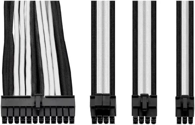 Alt view image 4 of 6 - Sleeve Extension Power Supply Cable Kit ATX/EPS/8-pin PCI-E/6-pin PCI-E with Combs White/Black AC-048-CN1NAN-A1