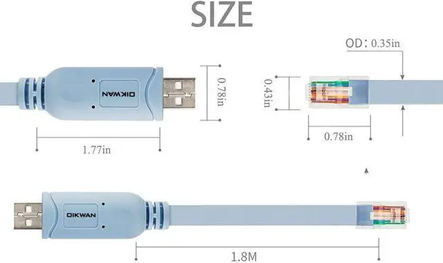Alt view image 7 of 7 - Console Cable,USB Console Cable, USB to RJ45 Console Cable with FTDI chip Compatible with Cisco, Huawei,HP,Arista,Opengear,Aruba,Juniper Routers/Switches for Laptops in Windows, Mac, Linux 12 ft.