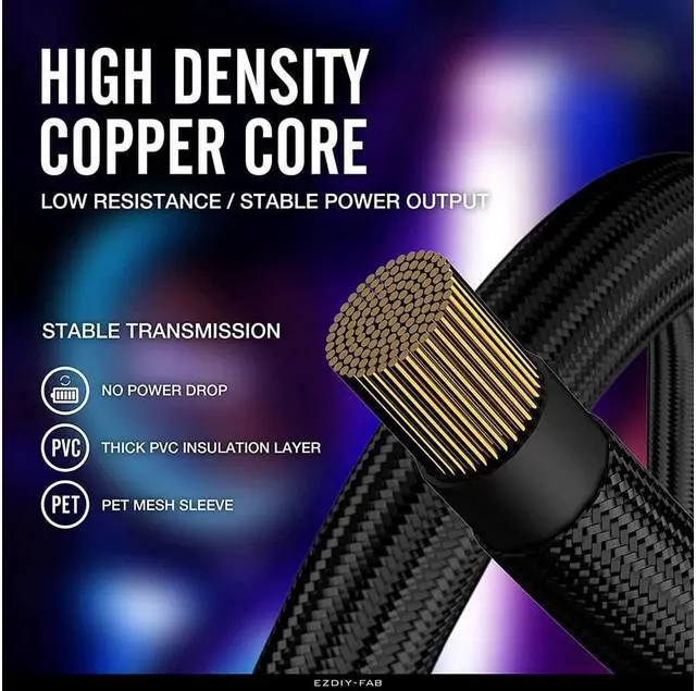 Alt view image 2 of 7 - PSU Cable Extension Kit,16AWG and 18AWG Sleeved Cable Custom Mod for Nvidia 30' Series FE GPU Build, PC Power Supply PET Braided Extension Cable Kit with Comb- 300MM -Black