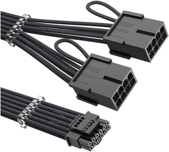 Main image of Visit Best electronics Store
FOLLOW
RTX 4070Ti PCIe 5.0 Power Cable Extender, 12VHPWR 16Pin(12+4) Male to 2x8Pin Female 16AWG Sleeved Extension Cord with Cable Combs Compatible GeForce RTX 4070Ti/407