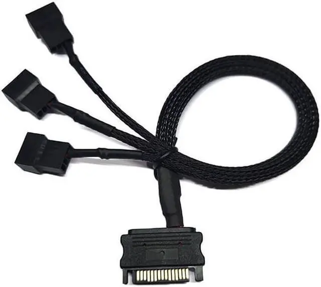 Alt view image 3 of 4 - 1Pcs 30cm SATA 1 To 3 4-Pin Power Cable PC Computer Cooling Fan Splitter Hub Converter Adapter Extension Wire Cord