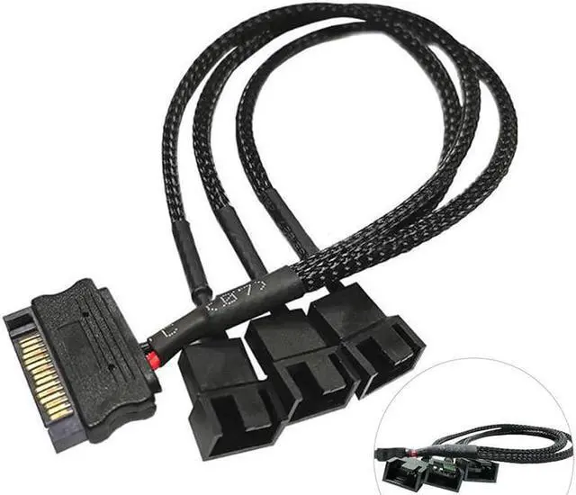 Main image of 1Pcs 30cm SATA 1 To 3 4-Pin Power Cable PC Computer Cooling Fan Splitter Hub Converter Adapter Extension Wire Cord
