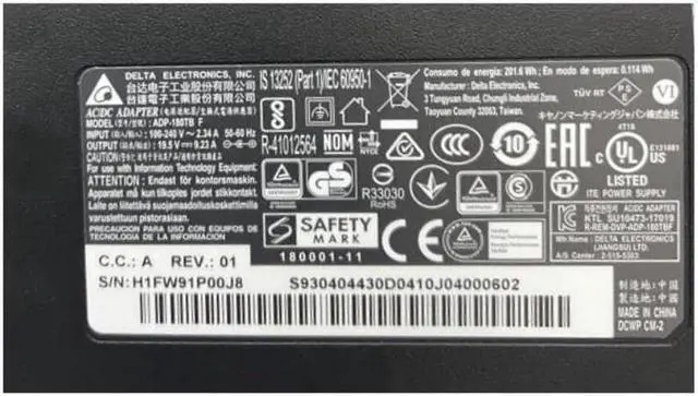 Alt view image 2 of 2 - DELTA ADP-180TB F 180W 19.5V 9.23A Power Supply AC Adapter For MSI GS65 GS73 GE72VR Laptop Charger ADP-180TB H 20V 9A