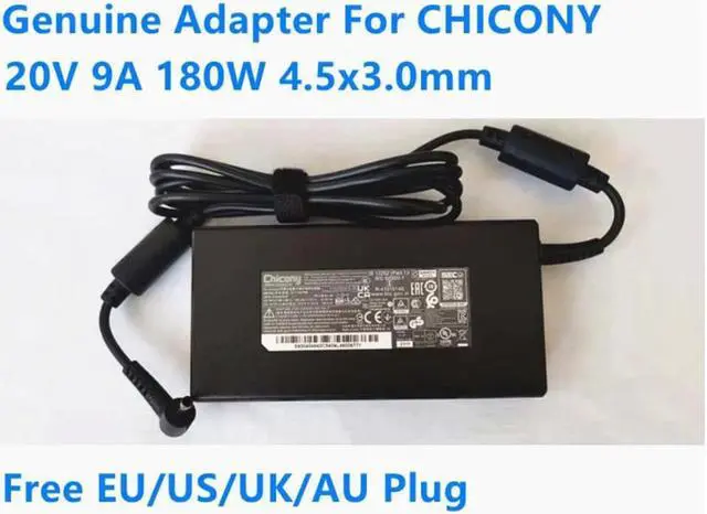 Main image of Chicony 20V 9A 180W A17-180P4B A180A063P Power Supply AC Adapter For MSI GF66 GF75 CREATOR Z16 A11UET Laptop Charger