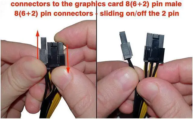 Alt view image 5 of 5 - Atx 8 Pin Male To Dual Pcie 8(6+2) Pin Male, Power Adapter Cable For Corsair Only Modular Power Supply 24+12 Inches