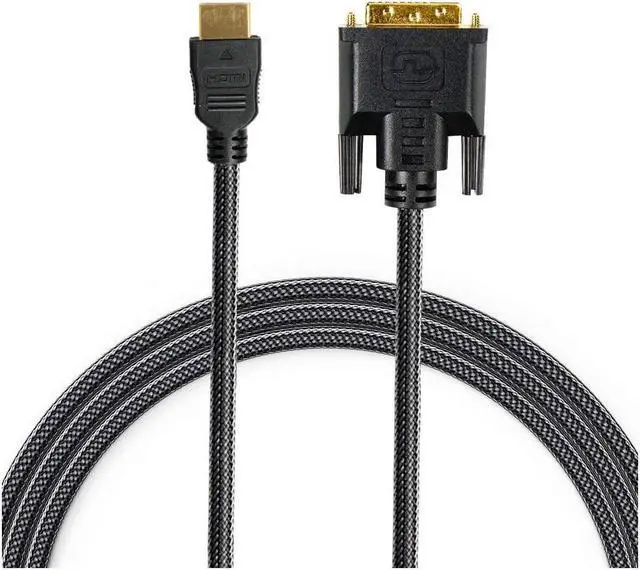 Alt view image 2 of 6 - Bidirectional HDMI to DVI Cable 6FT, HDMI to DVI-D(24+1) or DVI to HDMI Male Adapter Cord 6' Compatible for Raspberry Pi, Roku, Xbox One, PS4 PS3, Graphics Card-Braided (Bi-Directional)