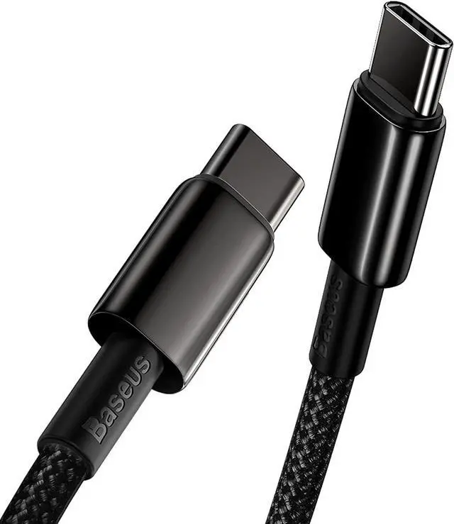 Main image of USB C Cable, Baseus 100W PD 5A QC 4.0 Fast Charging USB C to USB C Cable, Zinc Alloy Nylon Braided Type C Data Cable for Samsung S21 S20+ S10 Note 10 iPad Pro MacBook Pro Google Pixel and more (3.3ft)