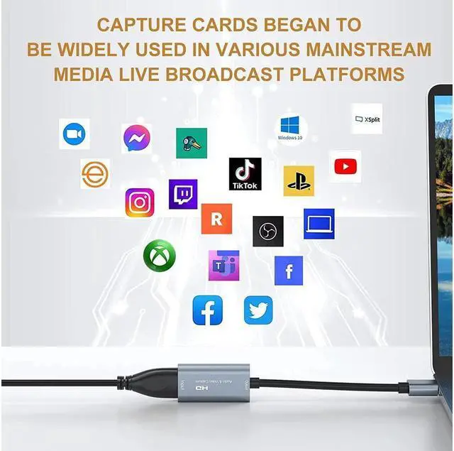 Alt view image 3 of 6 - 4K HDMI Video Capture Card,Video Record Card,Audio Capture Adapter,HDMI to USB Audio Video Recording in 1080P@30Hz, 4K@30Hz for Teaching,Broadcasting,Gaming,Streaming,Video Conference (1 Pack, Silver)