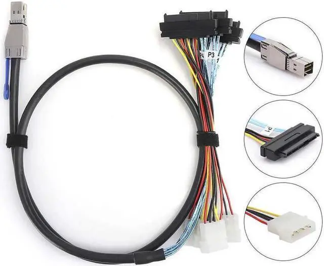 Main image of External Hard Disk Cable Mini SAS SFF-8644 to SFF-8482 Server Computer Accessories 3.3ft/1m