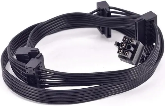 Alt view image 3 of 3 - 6Pin Male 1 to 4 SATA 15Pin PCIe Power Supply Cable GPU Minning Cable for RMX RMi SF CS CX HXi TX Serial PSU RM650X RM750X/850X/650i/750i SF450/600/750 CS450M/550M/650M/750M