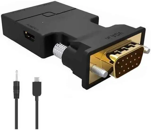 Main image of VGA to HDMI Adapter Converter with Audio,(PC VGA Source Output to TV/Monitor with HDMI Connector),FOINNEX Active Male VGA in Female HDMI 1080p Video Dongle adaptador for Computer,Laptop,Projector, TV