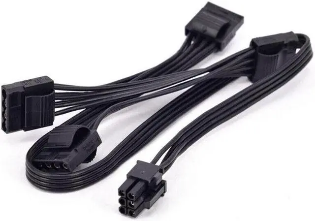 Alt view image 3 of 5 - PCIe 6Pin 1 to 4 IDE Molex 4Pin Power Supply Cable for C.ORSAIR CS CX HX RM Series CS450M CS550M CS650M CS750M CS850M CX450M CX650MX CX750M HX1050 HX850 HX750 HX650 RM450 RM550 RM650 RM750 RM850