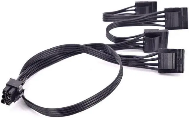 Main image of PCIe 6Pin 1 to 4 IDE Molex 4Pin Power Supply Cable for C.ORSAIR CS CX HX RM Series CS450M CS550M CS650M CS750M CS850M CX450M CX650MX CX750M HX1050 HX850 HX750 HX650 RM450 RM550 RM650 RM750 RM850
