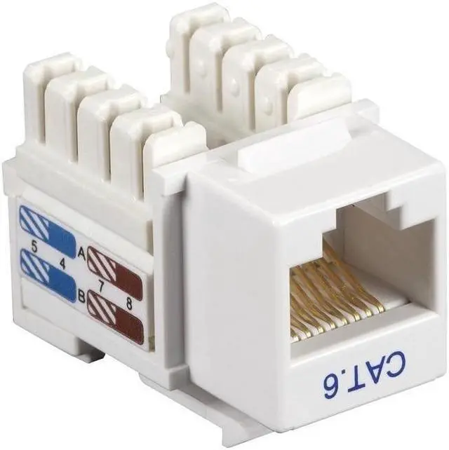 Alt view image 3 of 4 - CAT6-50Pack CAT6 Keystone Jack - Unshielded, RJ45, White, 50-Pack