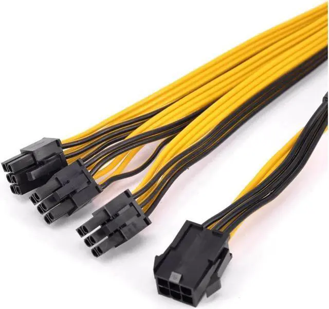 Alt view image 2 of 4 - PCIe GPU 6pin Port Multiplier PCIe Graphics card 6 Pin 1 to 3 ways Female to Male Extension Cable DIY BTC Power Supply Cord