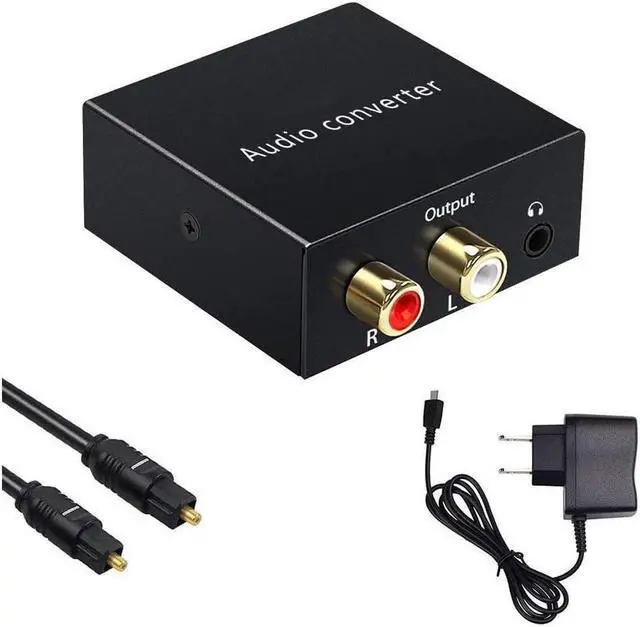 Main image of Digital-Analog Audio Converter DAC Digital SPDIF Optical to Analog L/R RCA Converter Toslink Fiber to 3.5mm Jack Adapter for HD DVD PS3 PS4 PS5 Amp Apple TV Home Theater