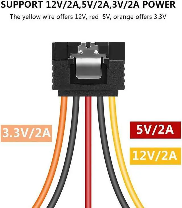 Alt view image 4 of 6 - BUCIER 15 Pin SATA Power Y-Splitter Cable 6 Inches - 2 Pack
