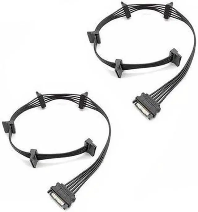 Main image of BUCIER 15 PIN Sata Power Splitter(2Packs) 15 Pin Sata to 5 Sata Power Splitter Adapter Cable- 21 Inches