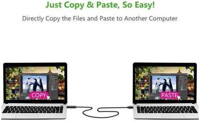 Alt view image 4 of 4 - BUCIER UGREEN USB Data Transfer Cable USB 2.0 Transfer Data Easy Link Cable for Windows Mac Data transferring from PC to PC Black 2m