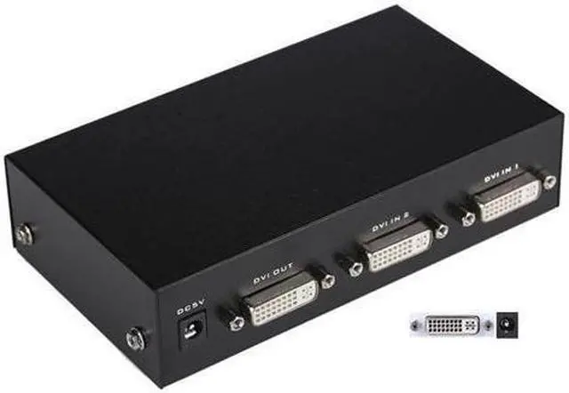 Alt view image 2 of 7 - BUCIER DVI Switch Box, 2 in 1 Out DVI Selector for PC Laptop DVR Projector HDTV DVI Port Devices, Support 1920x1440, 165Mhz Bandwidth