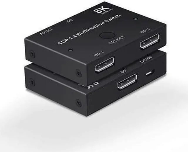 Main image of BUCIER 8K Displayport 1.4 Switch, Bi-Directional 1in 2 Out or 2in 1out DP 1.4 Switcher Converter Supports 8K@30Hz 4K@120hz 2K@144hz for Dual DP Sources or Displays