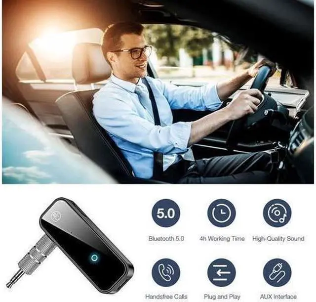 Alt view image 2 of 7 - BUCIER USB Wireless Bluetooth 5.0 Transmitter Receiver 2in1 Audio Adapter 3.5mm Aux Car