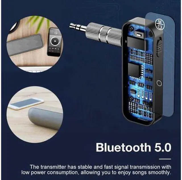 Alt view image 5 of 7 - BUCIER USB Wireless Bluetooth 5.0 Transmitter Receiver 2in1 Audio Adapter 3.5mm Aux Car