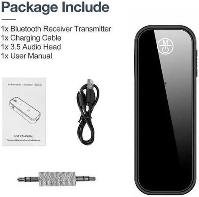 Alt view image 6 of 7 - BUCIER USB Wireless Bluetooth 5.0 Transmitter Receiver 2in1 Audio Adapter 3.5mm Aux Car