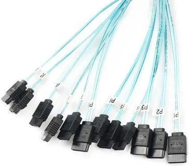 Alt view image 4 of 7 - BUCIER High Speed 6Gbps 6pcs Set Sata 6 SATA Cable SAS Cable for Server 1M